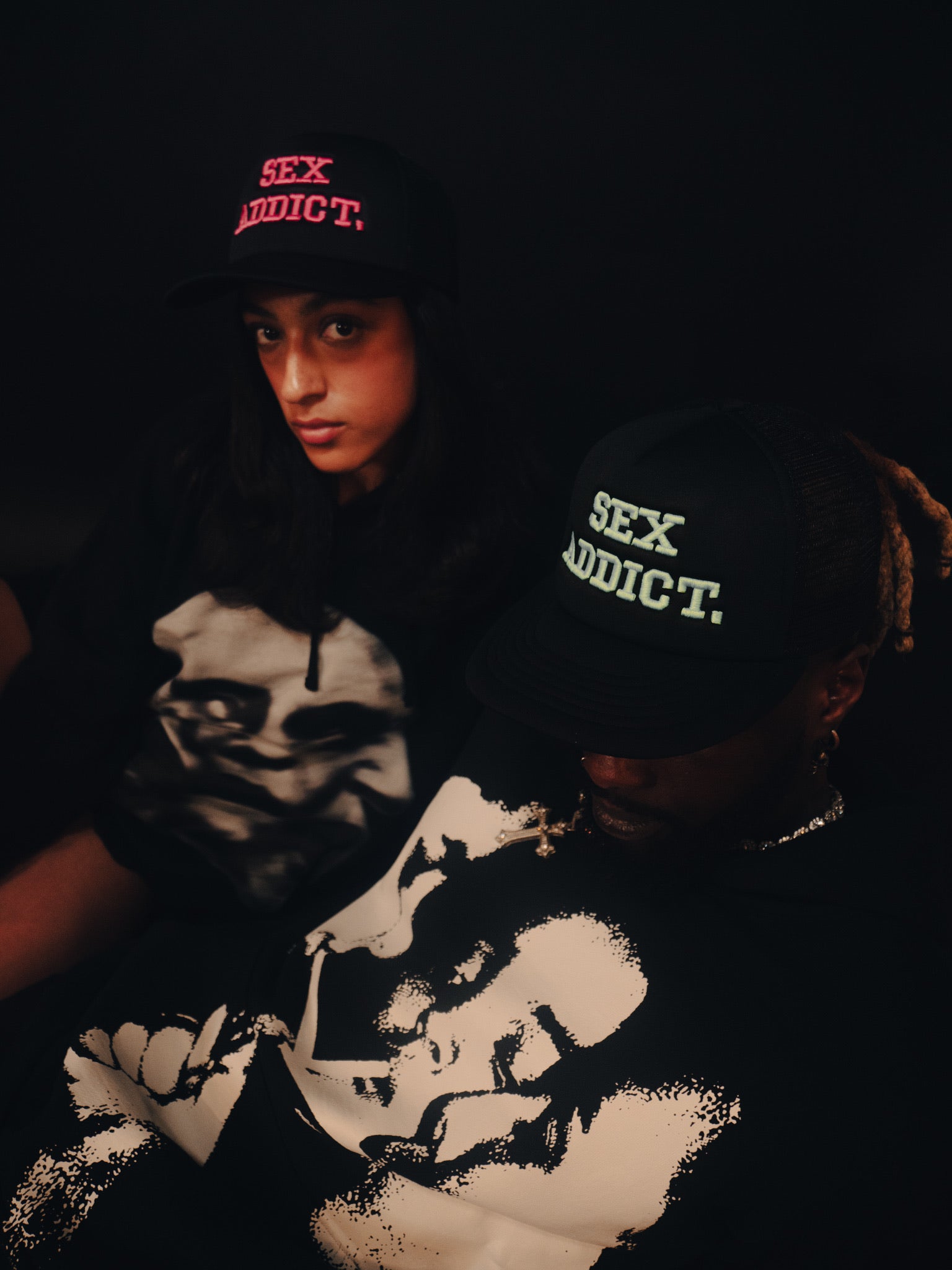 Pink “Sex Addict” Trucker